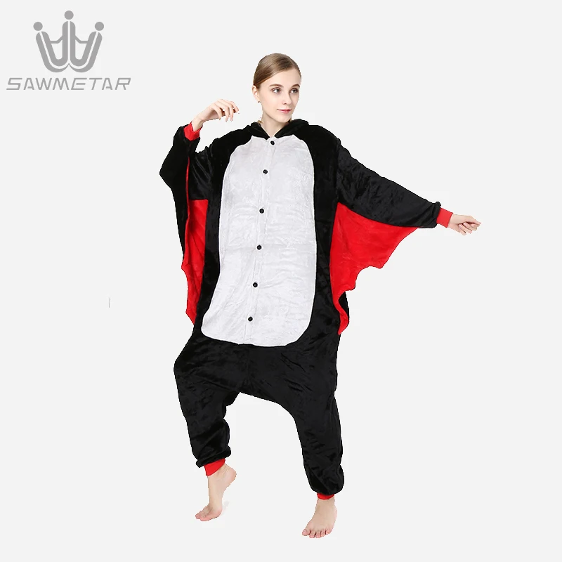 Для женщин Kugurumi взрослых пижамы с животными панда на зиму, теплые, фланелевые пижамы Для женщин Пижама с длинными рукавами комбинезон одежда для дома