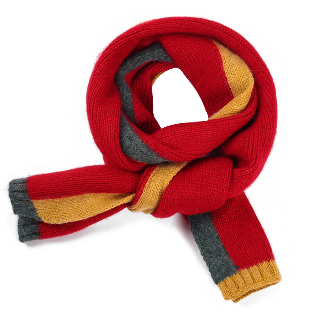 Милый детский шарф теплые шарфы для детей зимний теплый в полоску помпон |