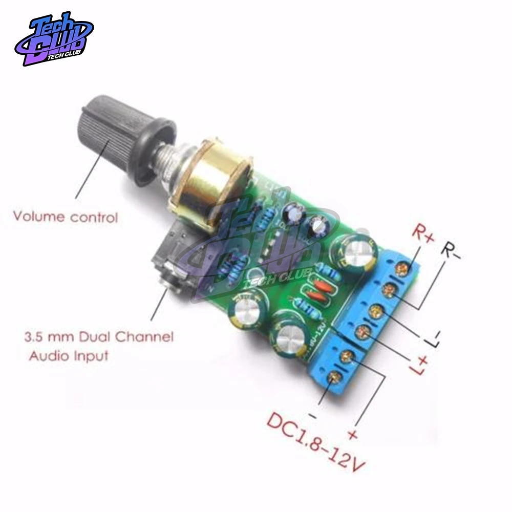Плата усилителя TDA2822M DC 1 8-12V 2 0 канальный стерео мини AUX аудио усилитель модуль AMP с