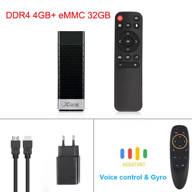 4G With Voice Remote X96S 4K tv Stick Android 9,0 Мини ПК 4 ГБ 32 ГБ Amlogic S905Y2 четырехъядерный 2,4G& 5 ГГц двойной Wifi BT4.2 1080P H.265 Miracast tv Dongle - Цвет: 4G With Voice Remote