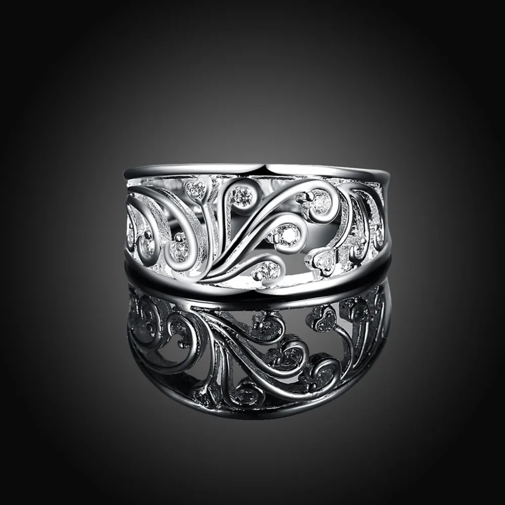 Princess Cute Fashion Crystal stone Silver Ring Women lady gift Jewelry Engagement Wedding Party Austrian cute R882 | Украшения и