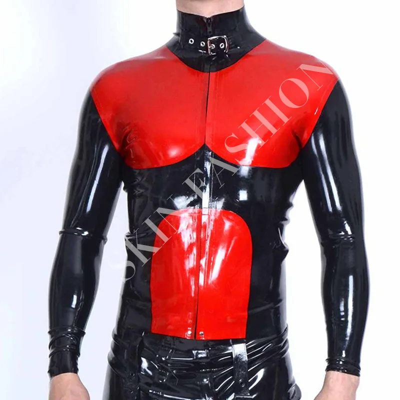 Бесплатная Доставка! Мужские новые стильные резиновые футболки из латекса с