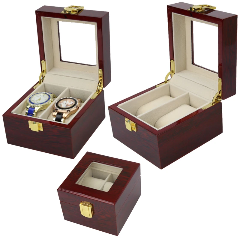 2019 Luxury 2 Grids Handmade Wood Watch Box Clock Case Time for Holding | Наручные часы