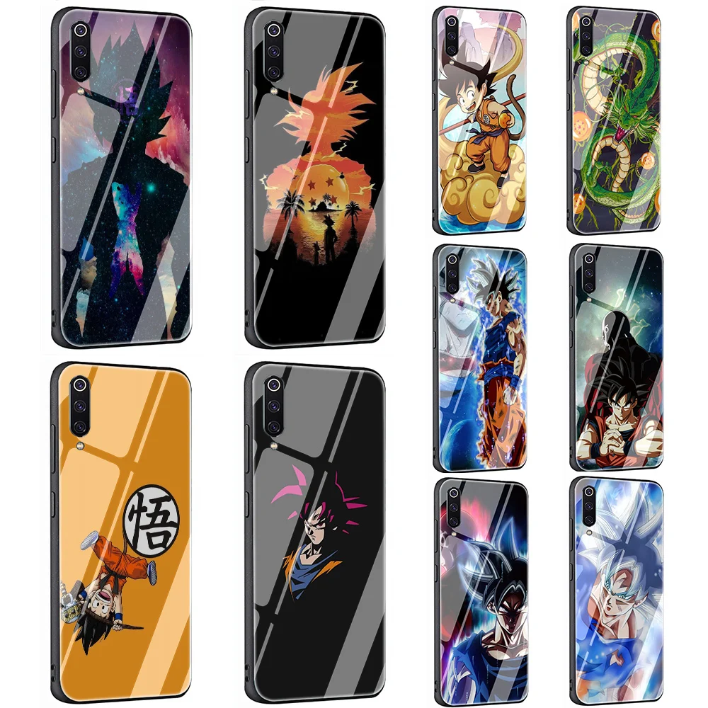 Чехол из закаленного стекла для Xiaomi 8 Lite A1 A2 9 Redmi Note 5 6 7 Pro 6A 4X POCOPHONE F1 Dragon Ball Son Goku