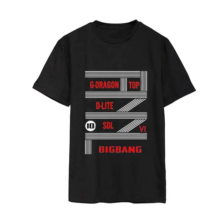 Футболка bigbang с принтом названия участников для мужчин и женщин летняя рубашка