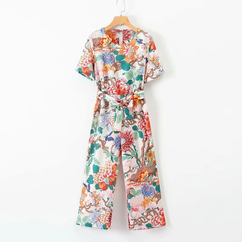 Модный новый свободный тонкий комбинезон с цветным принтом | Женская одежда