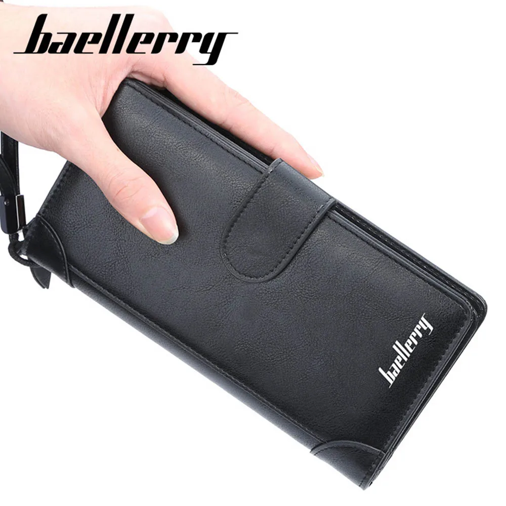 Длинные кошельки Baellerry для мужчин стильные мужские бумажники на молнии