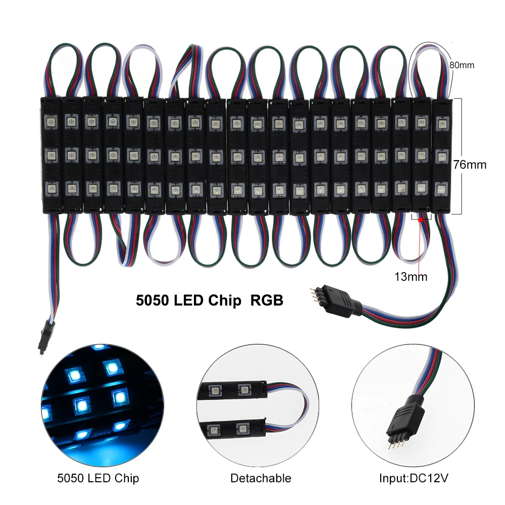 Светодиодный модуль DIY 5050 DC12V водонепроницаемый рекламный дизайн светодиодный модуль супер яркий RGB/белый/теплый белый светодиодный