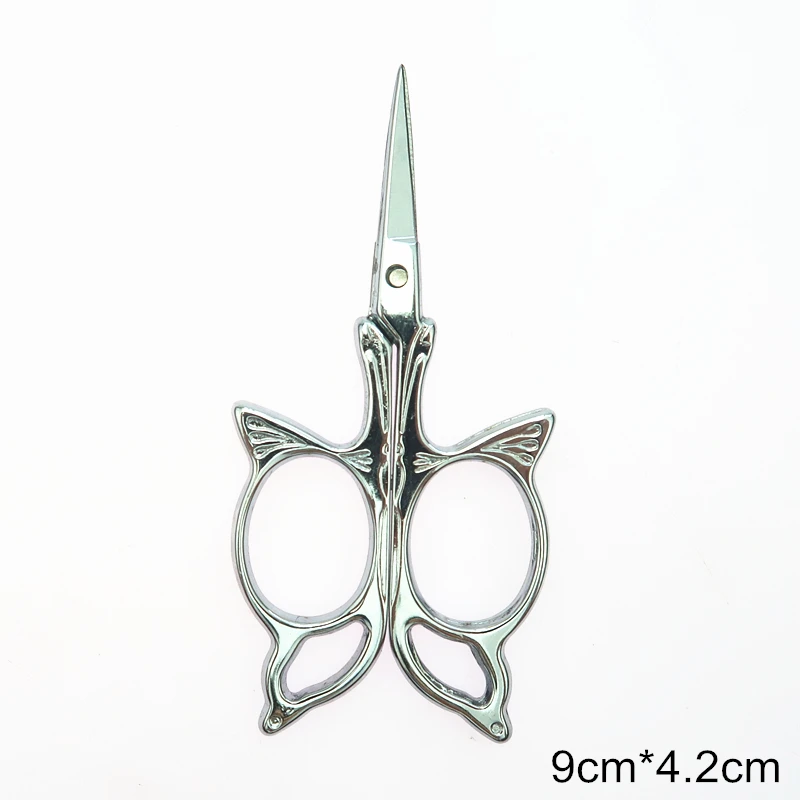 HU Silver 1pcs VOILEY 1 шт./лот Нержавеющая сталь Европейский старинные Ножницы Античная Цветочные Швейные ножницы для рукоделия портной ножницы ткань DIY инструменты ножницы по металлу портновские ножницы ножницы кухонные ножницы - Цвет: HU Silver 1pcs