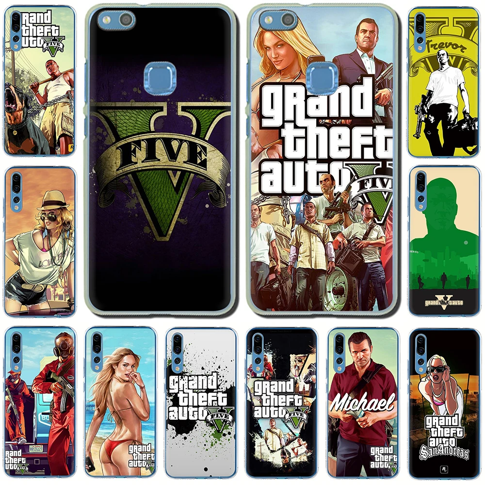 Твердый чехол для телефона с GTA 5 Grand Theft Huawei Honor 6A 7A 2 ГБ 3 Гб Pro 7X 8 Lite 8C 8X 9 10 Lite|Бамперы|