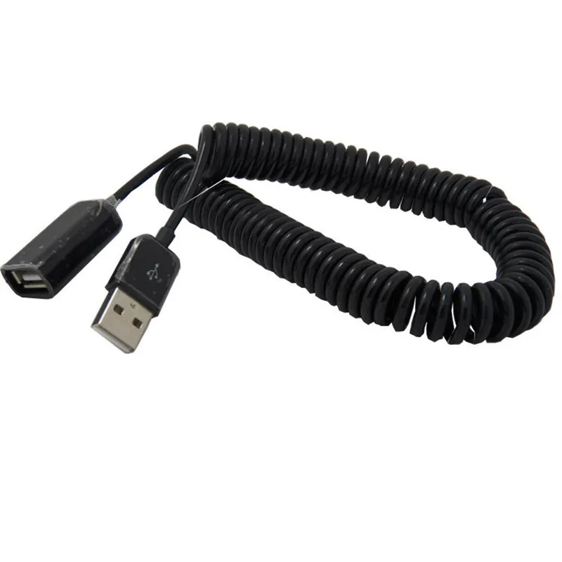 30 см ~ 2 5 м 1 8 футов USB 0 весенний удлинитель Черный спиральный зарядный адаптер для