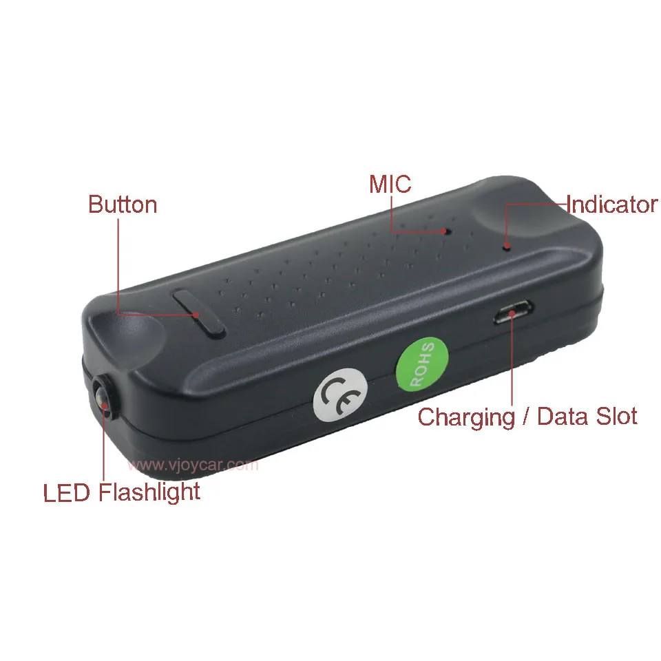 

8G Voice Activated Magnetic Micro Hidden Voice Recorder Audio Recording Inside Mini LED Torch With 2000mAh Rechargeable Battery