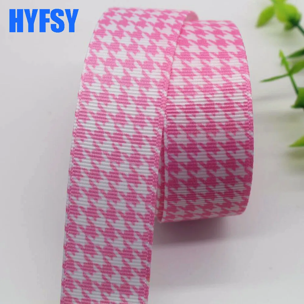 hyfsy 10065 25 mm plover plaid DIY gift packaging headwear handmade materials Sewing fabric Grosgrain ribbons belt | Дом и сад