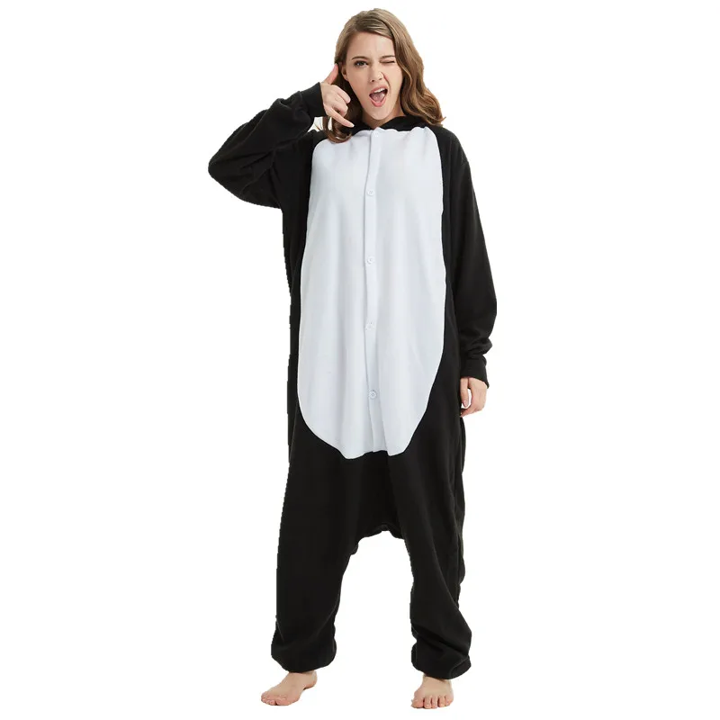 Флисовые кигуруми в виде животных костюм Черного Волка для взрослых женщин и