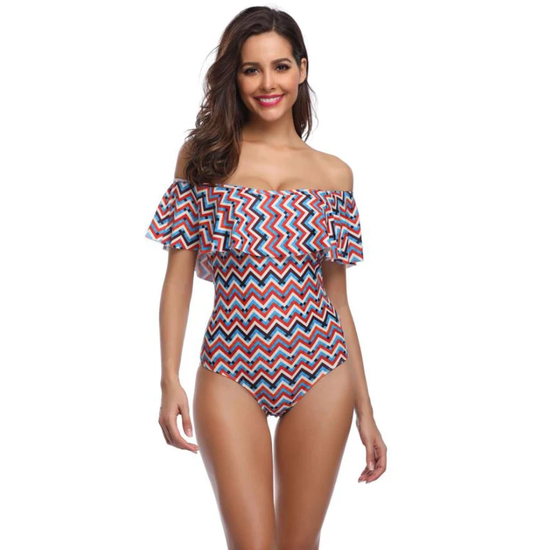 A&ampJ Sexy One Piece Swimsuit Women 2019 Summer Beachwear off Shoulder SJ 1949 | Спорт и развлечения