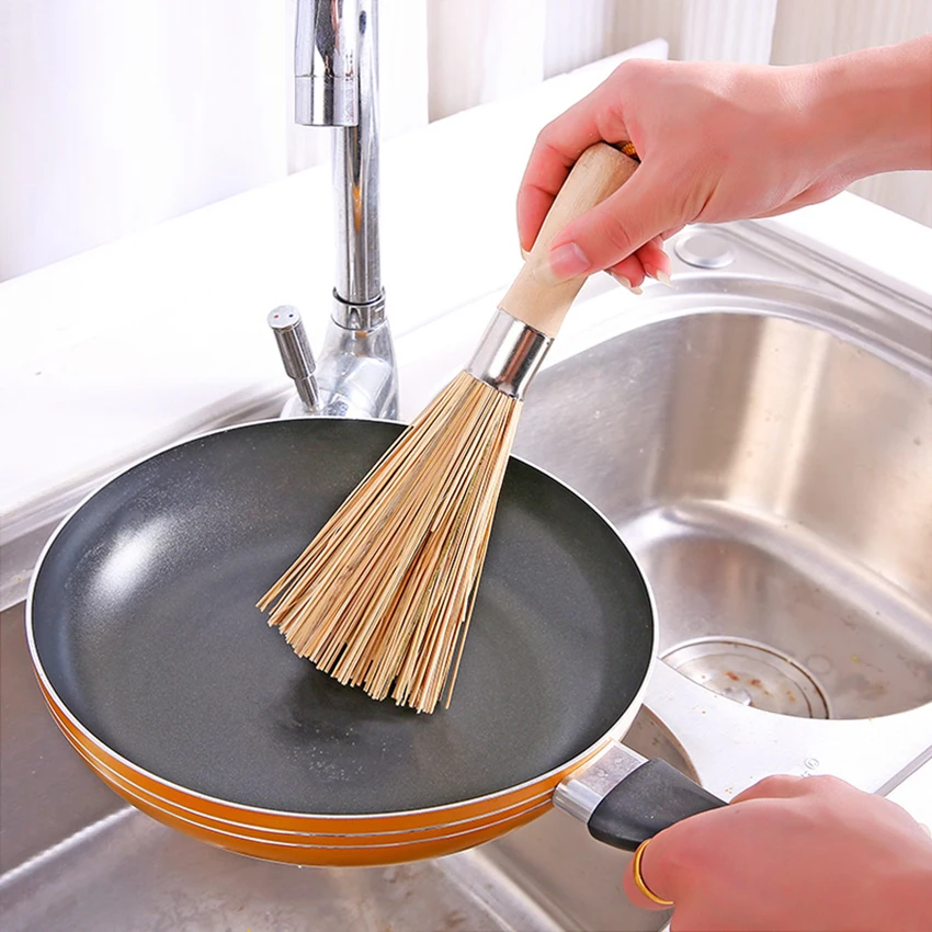 1pc cleaning and traditional natural bamboo wok brush dishwashing kitchen tools high quality hot sale | Дом и сад
