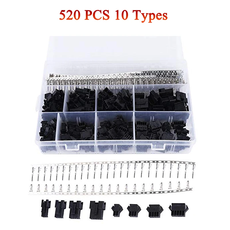 Купи 520Pcs Wire Jumper Pin Header Electrical Cable Dupont Terminal Connector Female And Male Terminal Kit with Box за 944 рублей в магазине AliExpress