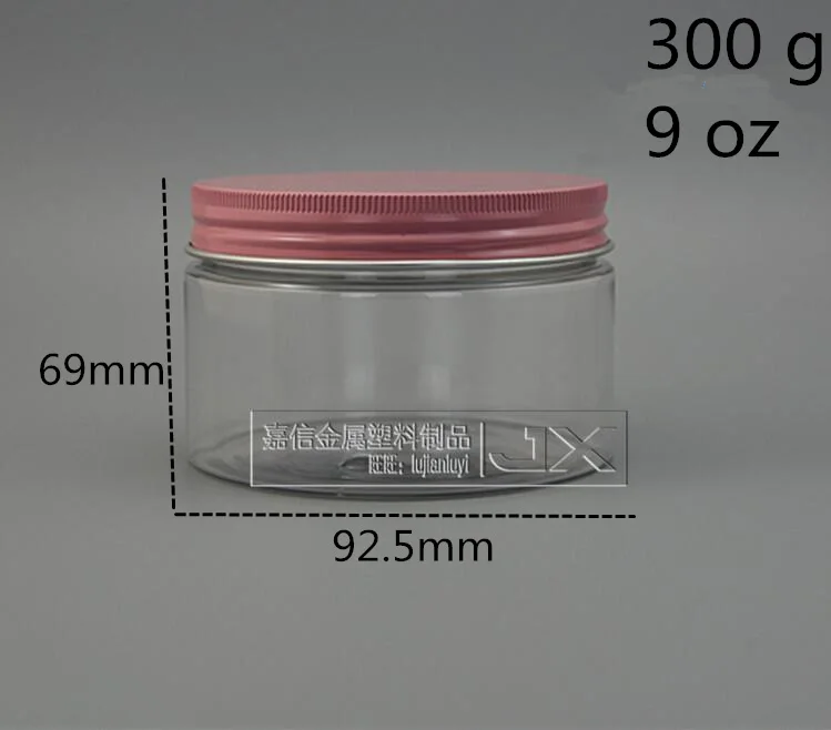 300ml pink lid(10) 10 шт. 8 унций 16 унций прозрачный пластиковый флакон конфеты печенье мед пустой контейнер для упаковки еды банк - Цвет: 300ml pink lid(10)
