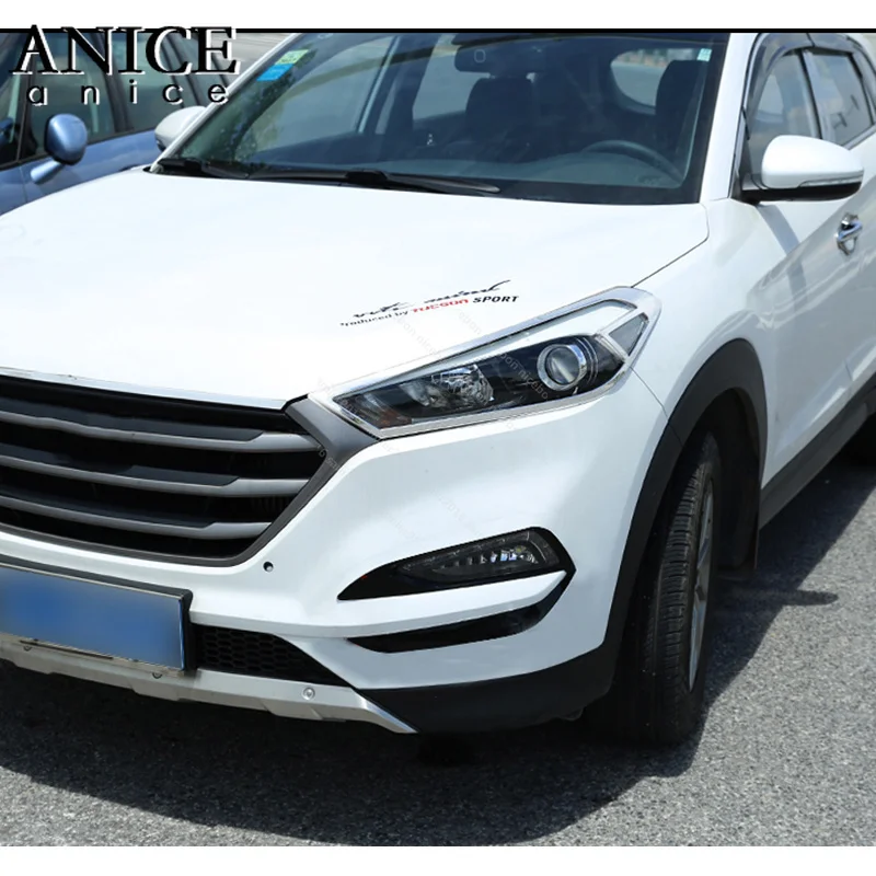 2 шт хромированные для передних фар Frame украсить обложку hyundai Tucson 2015 2018| |