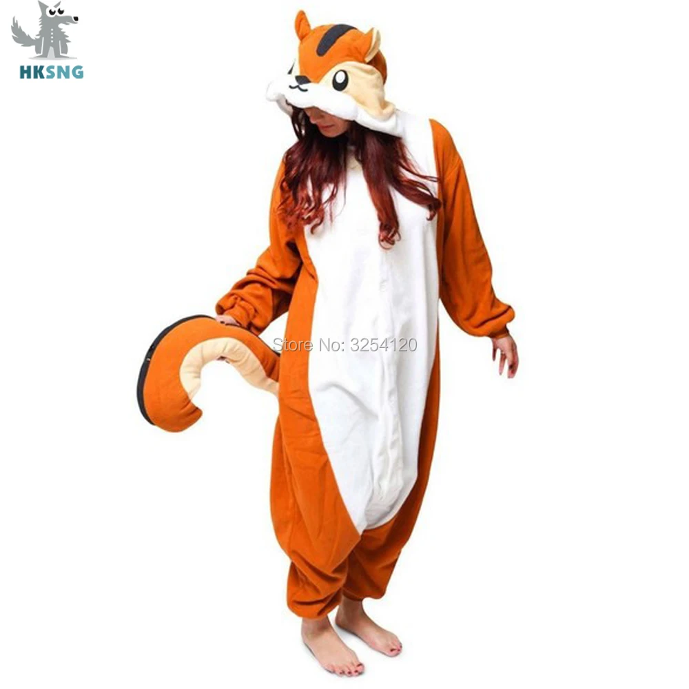 HKSNG, унисекс, для взрослых, животные, белка, Onesie, мультфильм, Chipmunk, пижамы, костюмы, комбинезоны, домашняя одежда, рождественский подарок, Kigu