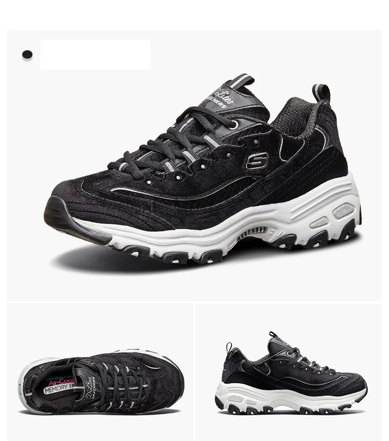 Skechers/Женская обувь; D'lites; повседневная обувь; удобная дышащая женская обувь на платформе; обувь на толстом каблуке со шнуровкой; 11917-BKW