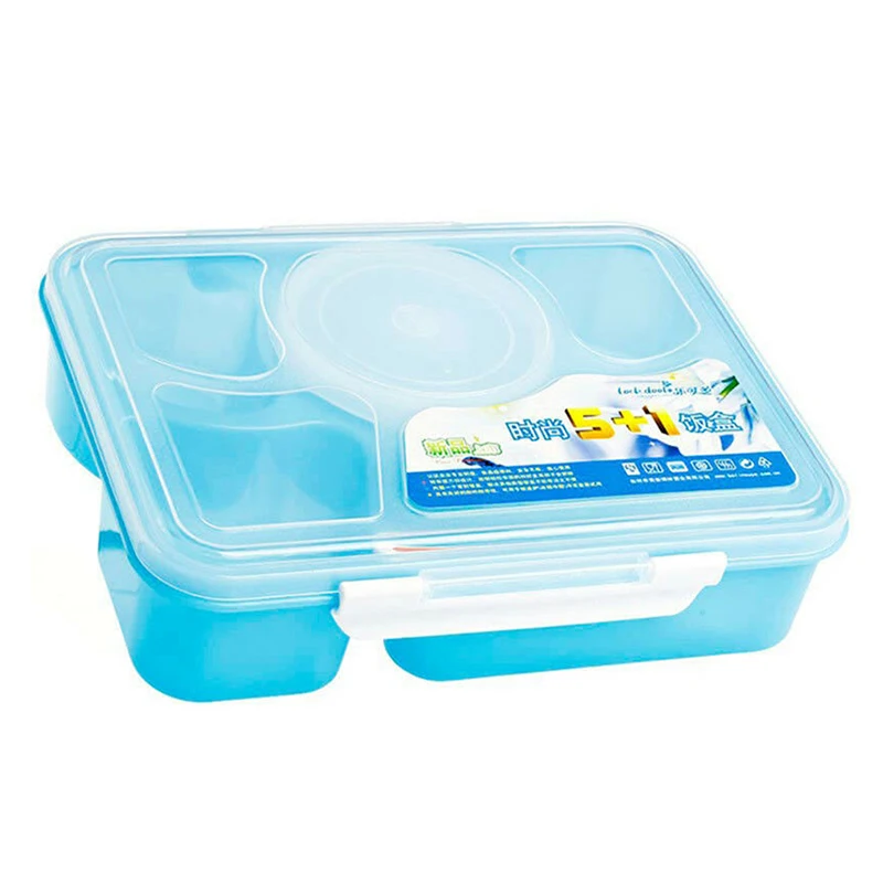 BPA Бесплатный Ланч-бокс с отсеком 5 сеток Microwavable мультфильм Bento box Герметичный пищевой контейнер ланчбокс для пикника - Цвет: Диско