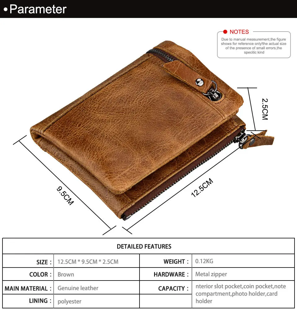 

2018 Genuine Leather Men Wallet Small Zipper Men Walet Portomonee Male Short Coin Purse Brand Perse Carteira For Rfid