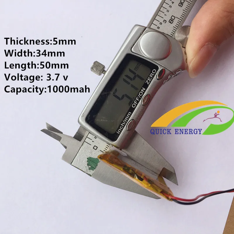 3.7V / thium polymer battery 503450 1000mah MP3 4 navigation smart meter batteries | Электроника