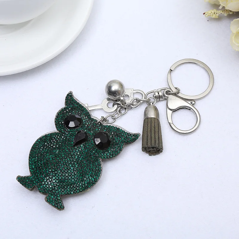 Брелок Стразы в виде милой совы брелок для автомобильных ключей с кристаллами