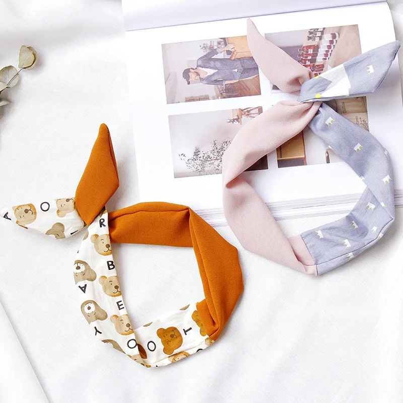 2018 Summer Children Cartoon Dots Colorful Fresh Fashion Turban Headbands Women Chiffon Headband Head Wrap Wide Hairband | Детская