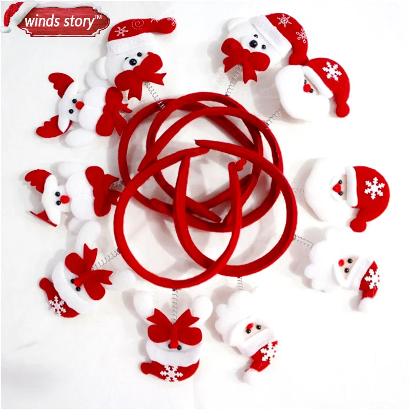 6 шт. рождественские красные резинки для волос с изображением Санта Клауса высота