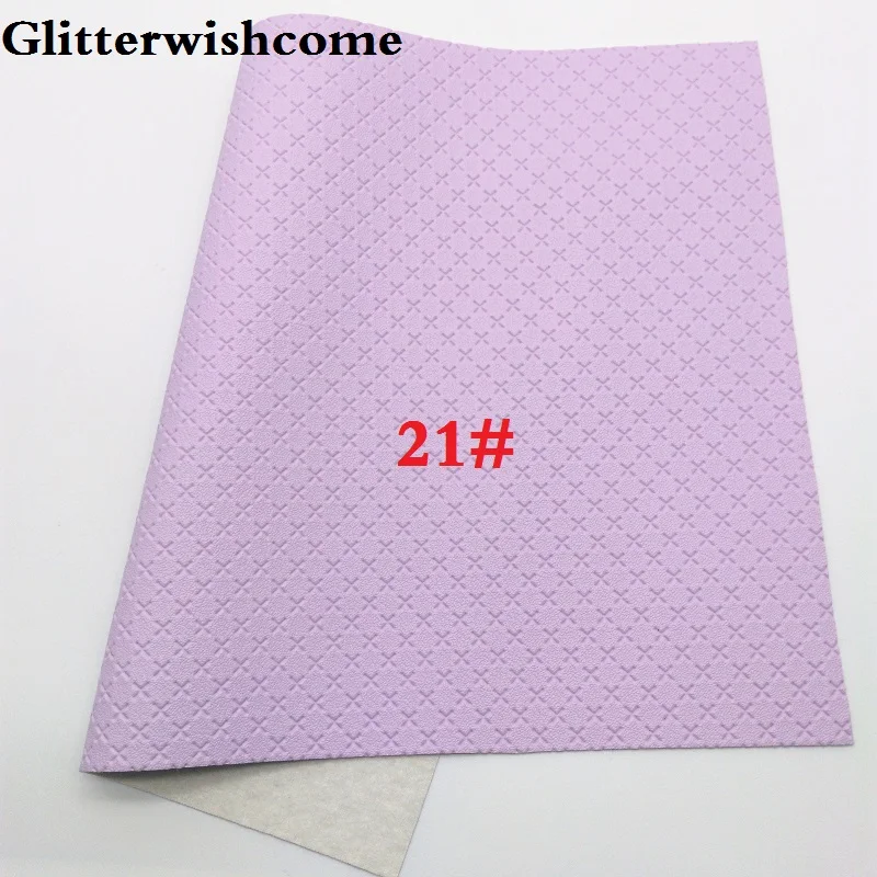 21 Glitterwishcome 21X29 см A4 размер винил для луков тисненый крест кожа ткань винил для луков, GM016A - Цвет: 21