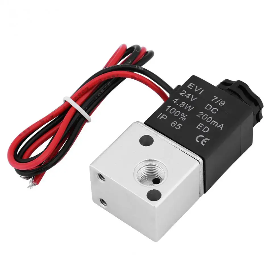 1 шт. 3V1-06 NC Электромагнитный клапан DC 12 V/24 V 3 Way 2 Позиция 1/8 дюйма BSP нормально закрытый Пневматического клапана Электрический электромагнитный шаровой клапан