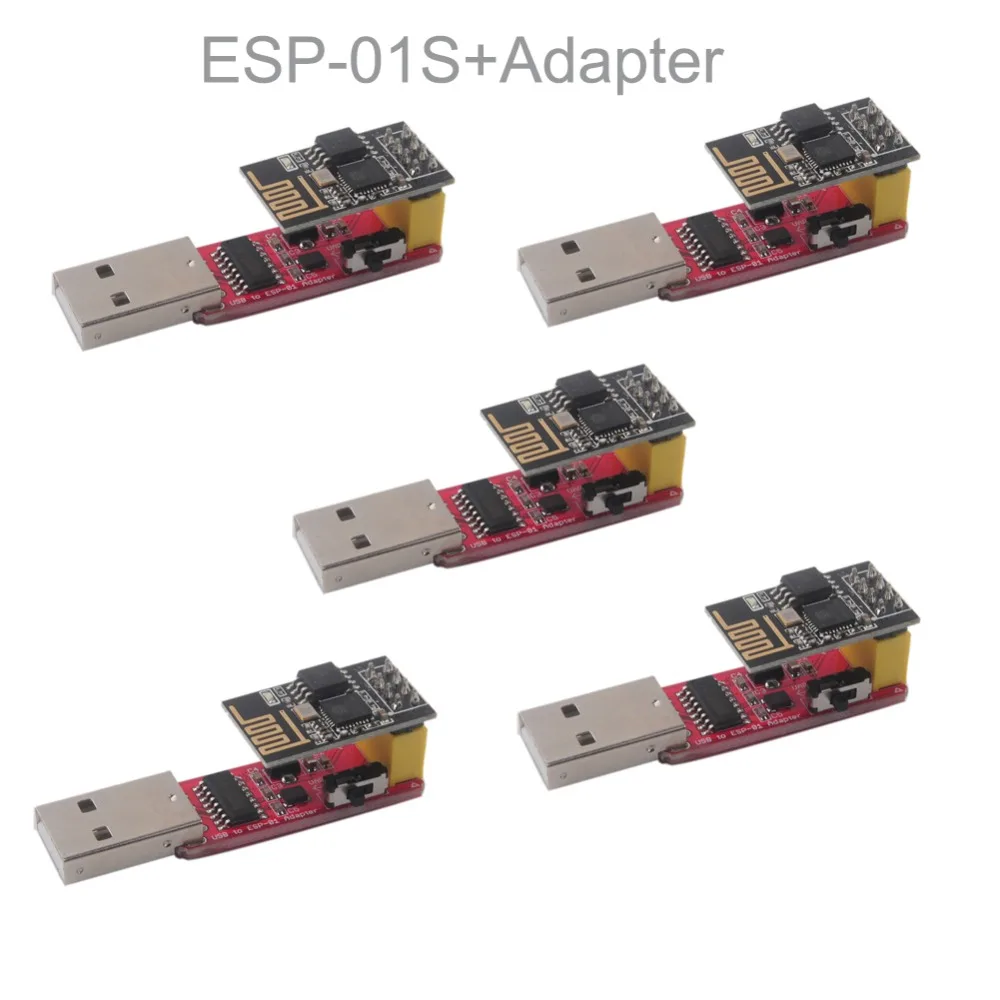 5Set ESP-01S with USB to ESP8266 Wireless Wifi Adapter Module Wi-Fi CH340G 4.5-5.5V FZ2400+FZ2667 | Электроника