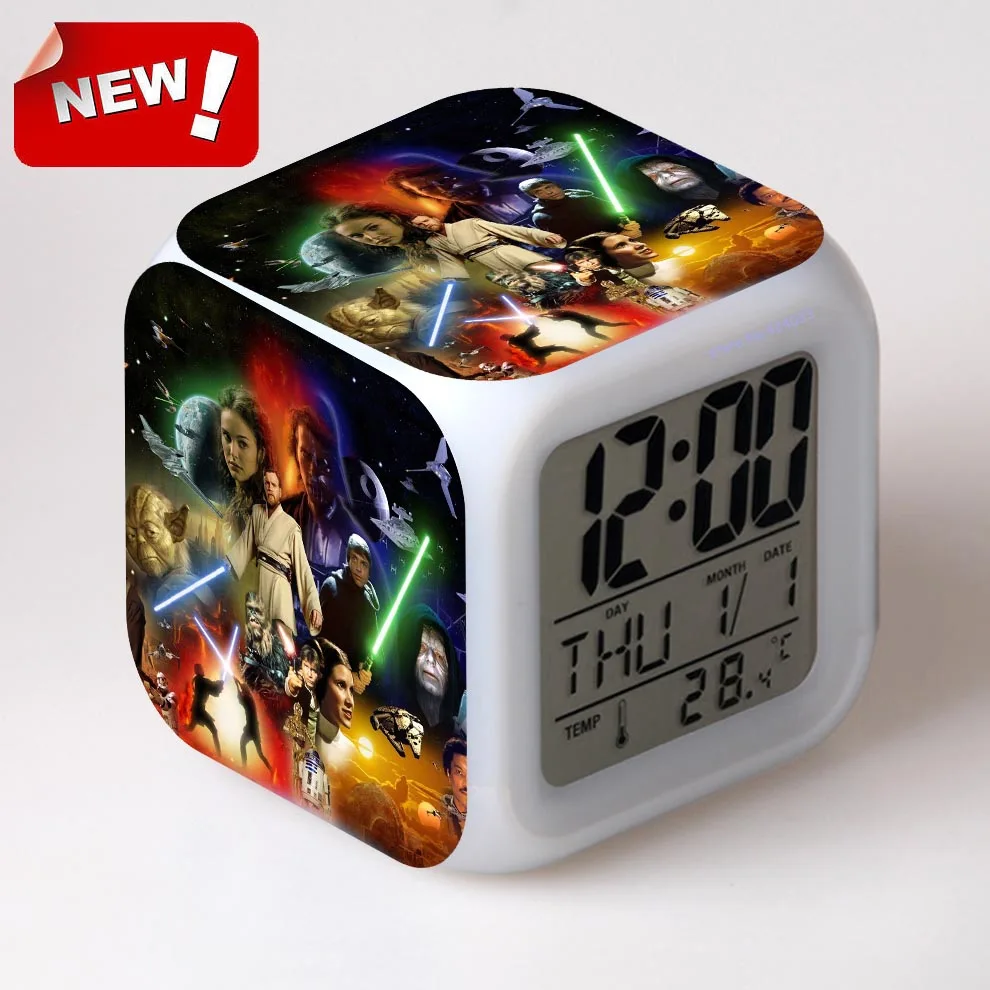 6 clock The Force Awakers Звездные войны будильник цифровые Klokken электронные настольные часы Relogio De Mesa Wake Up Light Пластиковые - Цвет: 6 clock