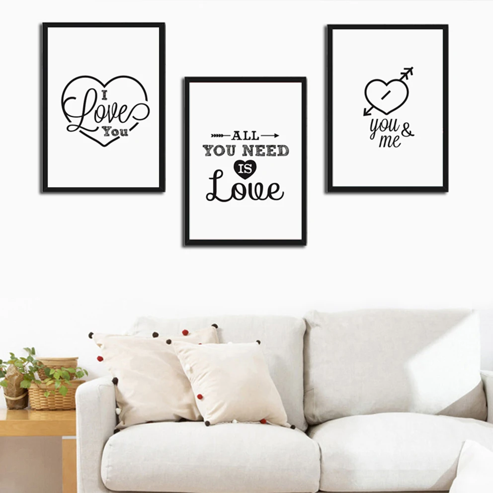 Картина на холсте с цитатой ко Дню Святого Валентина сердечками плакат Love You Be Mine