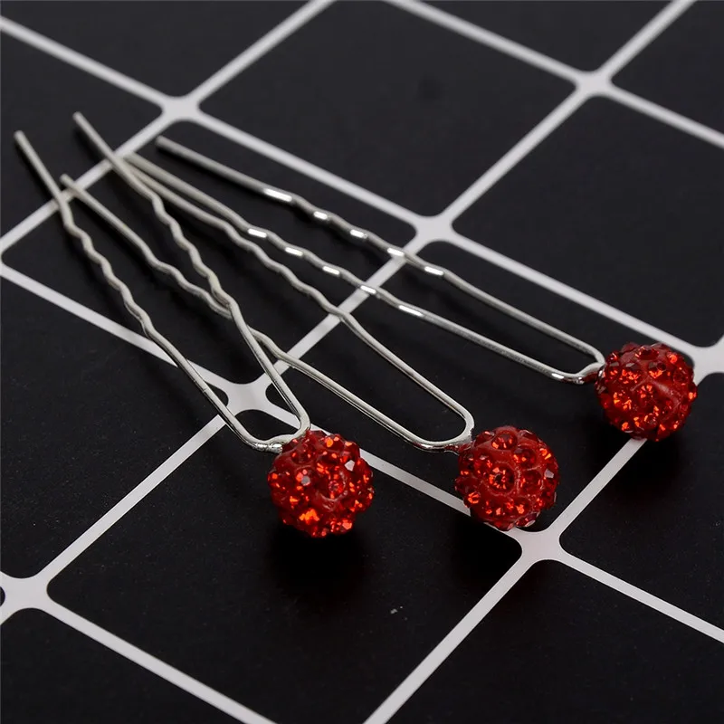 Женские аксессуары для волос с красным кристаллом 20 шт./упак. модные свадьбы