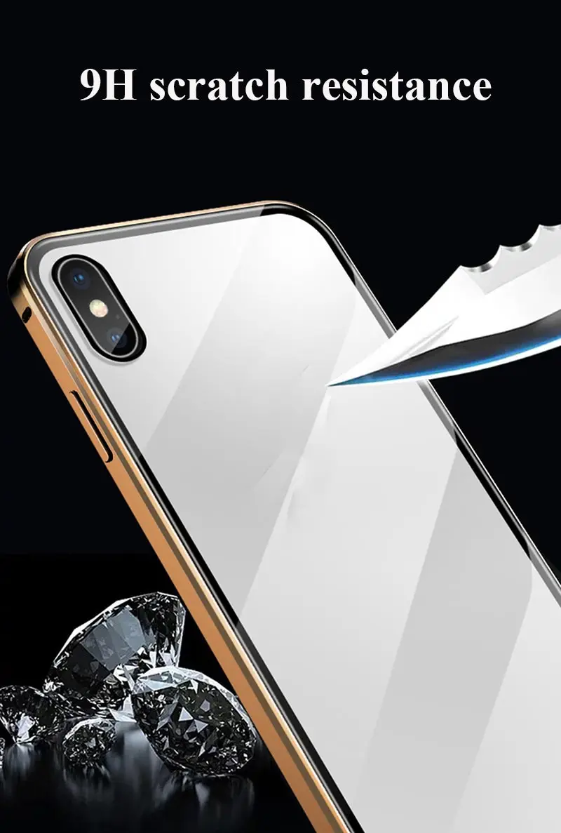 Suntaiho Магнитный чехол для iPhone XS Max Case XR двойной закаленный стеклянный магнит Адсорбция чехол для iPhone 7 Plus стеклянная крышка бампер