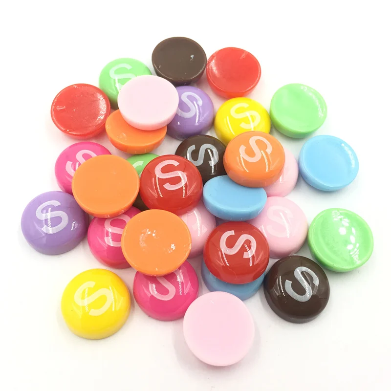 Камея Кабошон Украшения S Слово Конфеты акриловые смешанные круглые модные