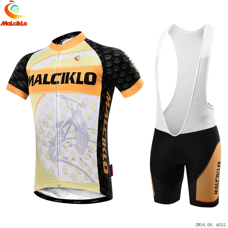 Jersey and Bib 2 Malciklo Pro Велоспорт Джерси Лето короткий рукав велосипед велосипедный спорт Джерси наборы для ухода за кожей Майо Ropa Ciclismo светоотражающие - Цвет: Jersey and Bib 2