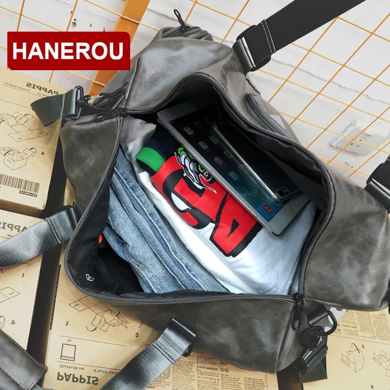 HANEROU мужские и женские дорожные сумки из искусственной кожи Женская Большая