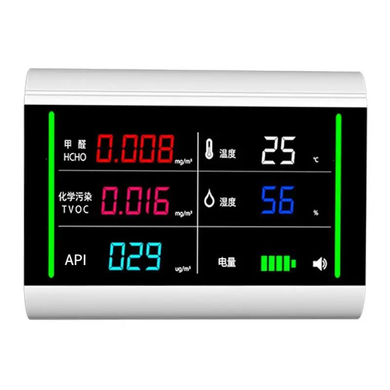 5 в 1 USB перезаряжаемый датчик качества воздуха бензол HCHO TVOC жк цифровой дисплей