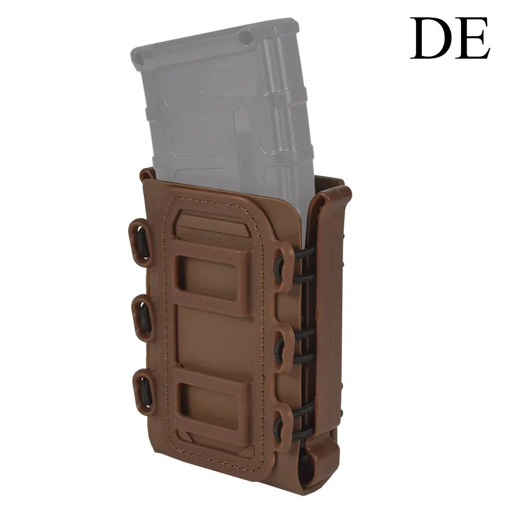 DE 7.62mm Molle Military Tactical Magazine Ambidextrous Modular Rifle Fast Mag Pouch Belt Mount Hunting Airsoft Gun Bag - Цвет: DE