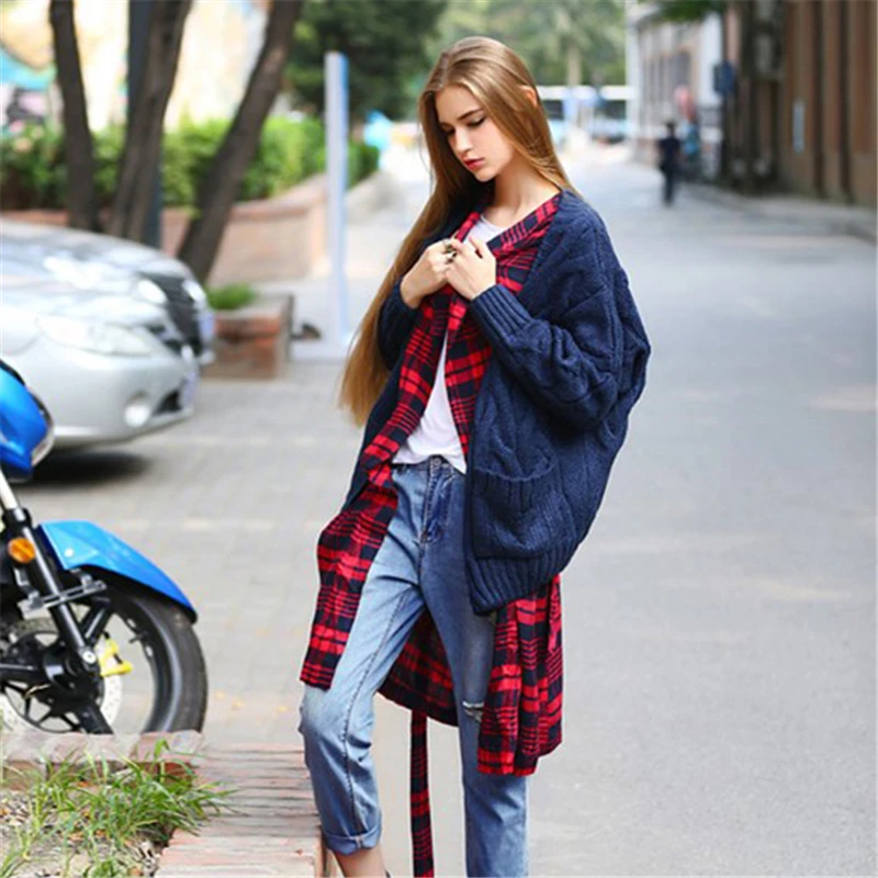 SSJ Casual Knitting Cardigan Female Loose Wool Knitted 2018 Warm Women Winter Sweaters Oversize |