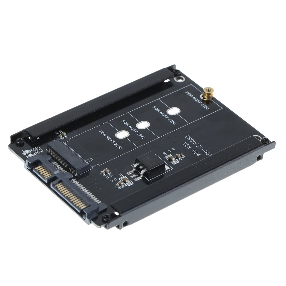 

Black Metal Case CY B+M Socket 2 M.2 NGFF (SATA) SSD to 2.5 SATA Adapter for 2230/2242/2260/2280mm m2 Solid State Disk