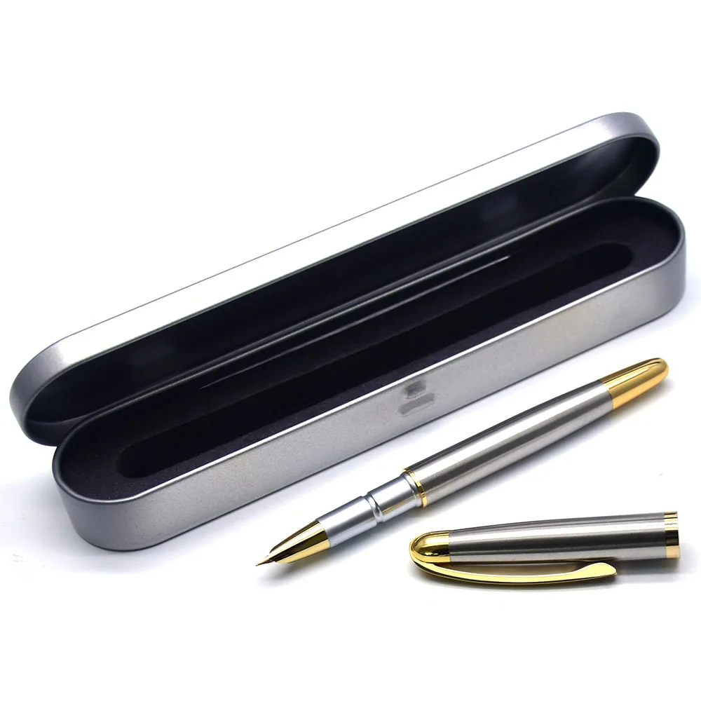 Steel gift package Guoyi D02 новая ручка с чернилами 0,38 мм, заостренная 50 шт./лот, для обучения, офиса, школы, канцелярские принадлежности, Подарочная роскошная ручка и бизнес-ручка для отелей - Цвет: Steel gift package