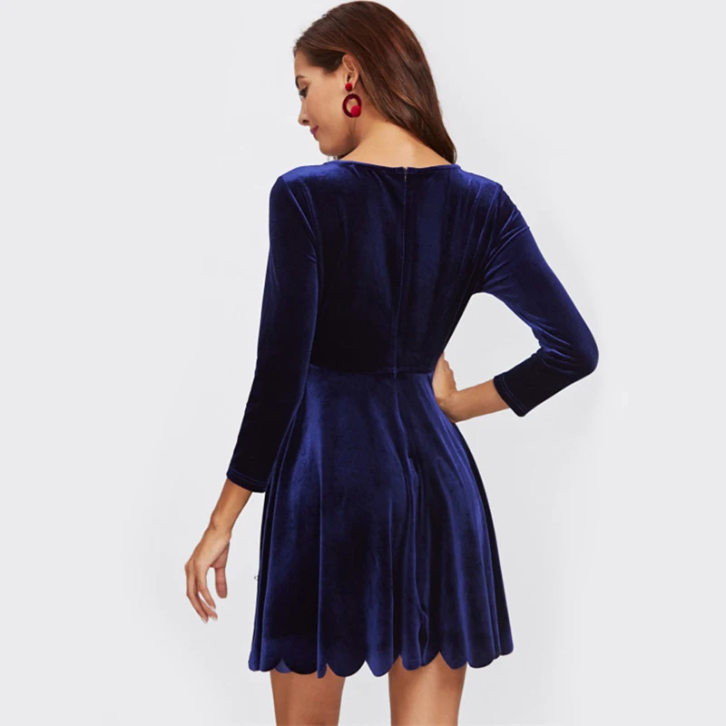 HGTE жемчужное Бисероплетение волнистое бархатное платье для женщин королевский