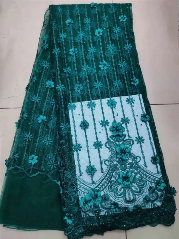 Новый стиль rolay синие нигерийские французские бисерные кружева ткань