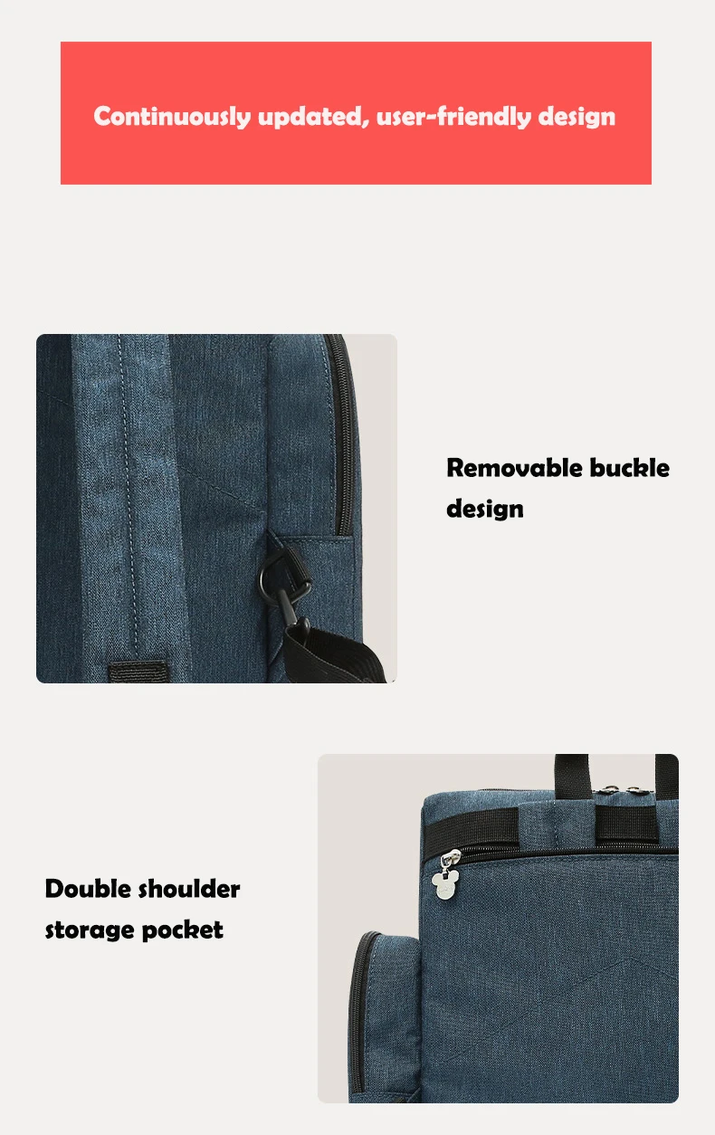 Disney Mummy Maternity Diaper Bag Large Nursing Travel Backpack Designer Sitting Stool Stroller Baby Bag Care Nappy Backpack
