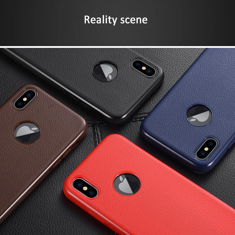 Кожаная Текстура ТПУ чехол для телефона iPhone X Case Роскошный ультра тонкий s Чехол 6s